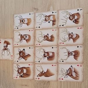 Vintage Playing Cards With Deer Motif. Includes Double Deck With Dice And Case.